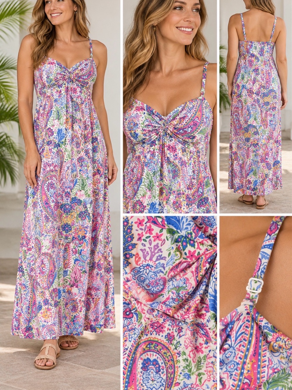 NWT Tommy Bahama Palais Paisley Maxi Dress M